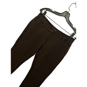 EILEEN FISHER Brown Pants Cotton Spandex 4 Pockets Size 10